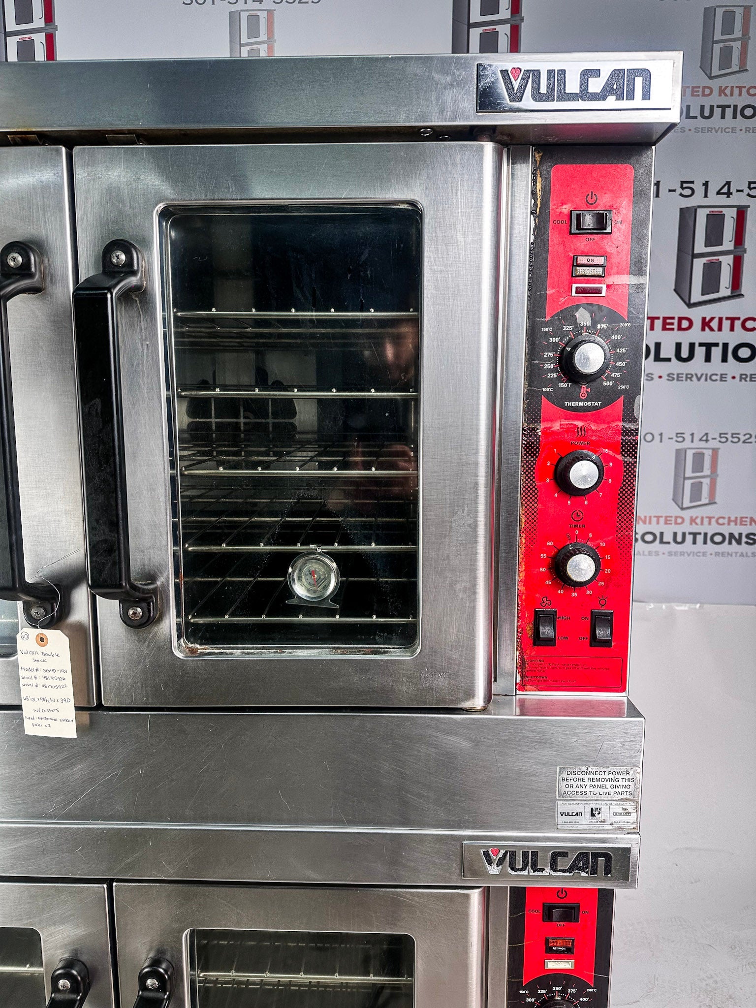 Vulcan SG4 Natural Gas/Propane Double Stack Full Size Convection Oven on Casters