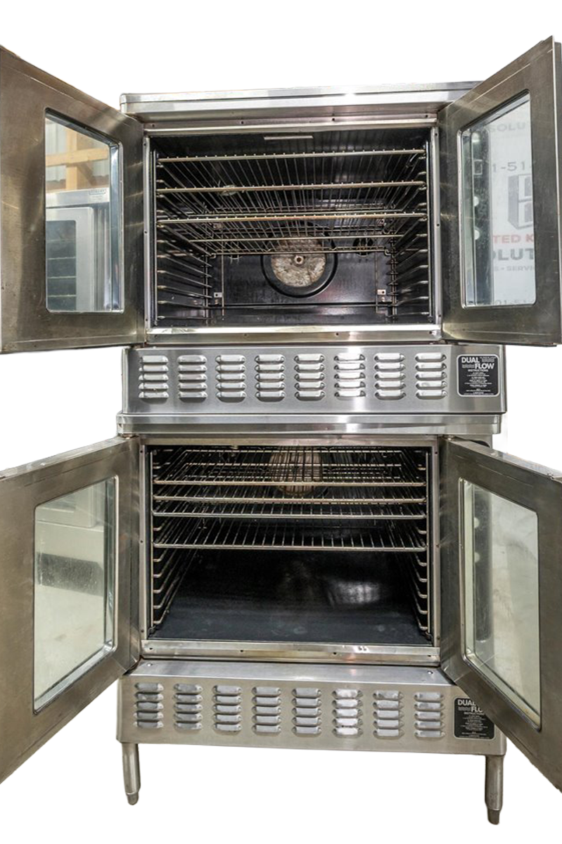 Blodgett DFG-100 Natural Gas Double Stack Convection Oven – Standard Controls, Legs