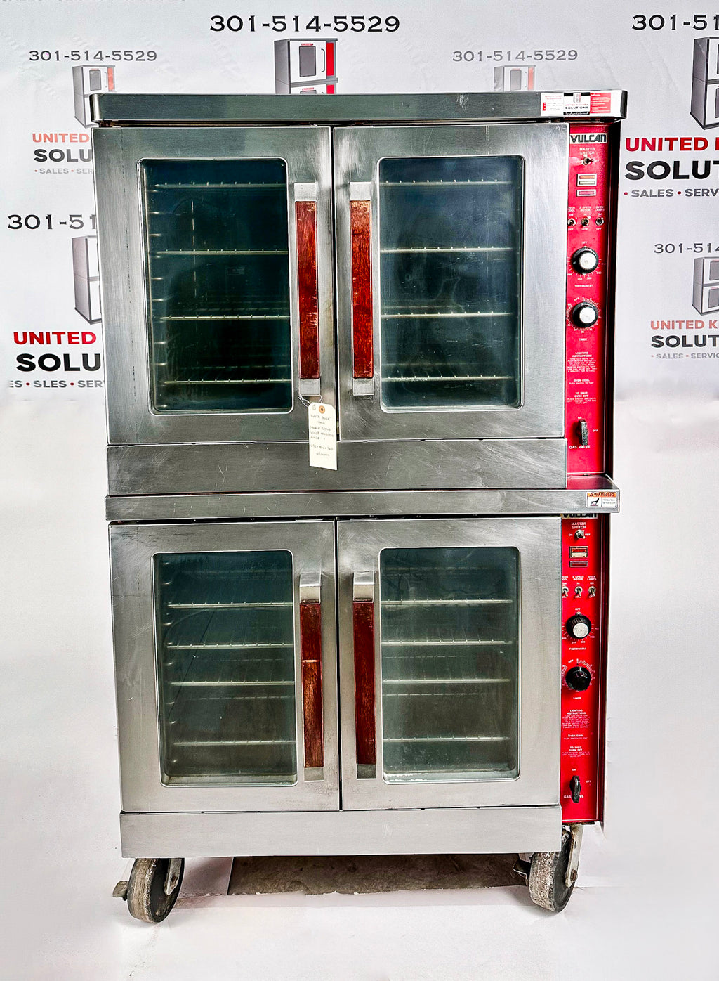 Vulcan GC045 Natural Gas Double Stack Convection Oven - View-through Doors on Casters