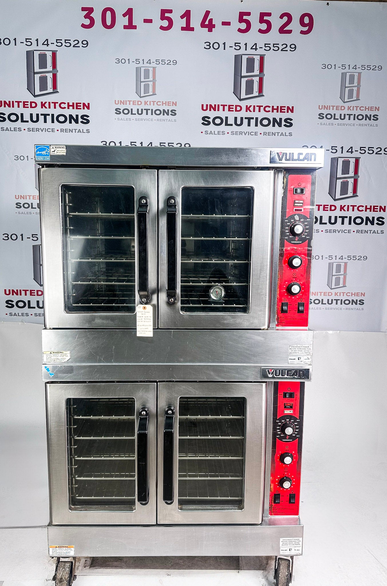 Vulcan SG4 Natural Gas Double Stack Convection Oven - View-through Doors on Casters