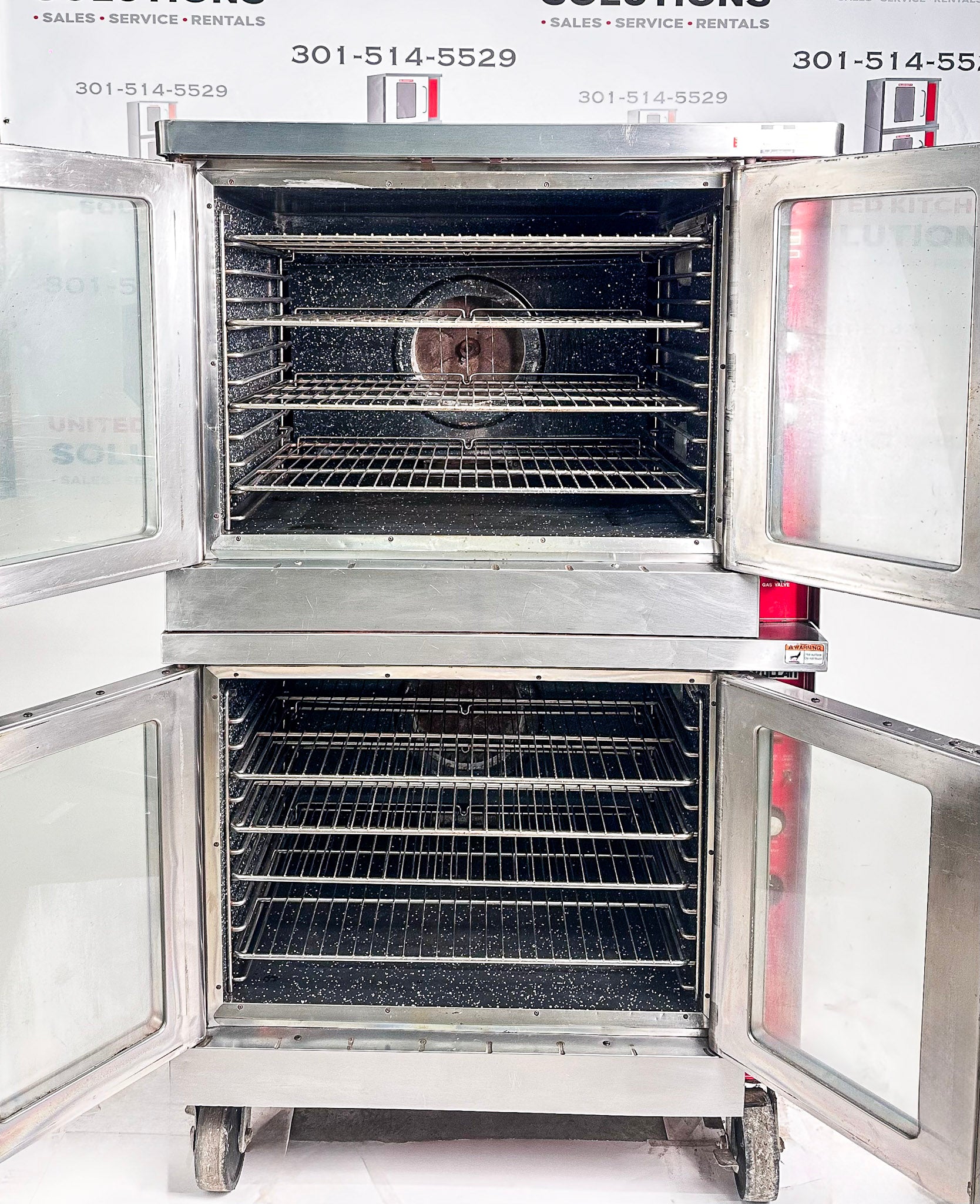 Vulcan GC045 Natural Gas Double Stack Convection Oven - View-through Doors on Casters