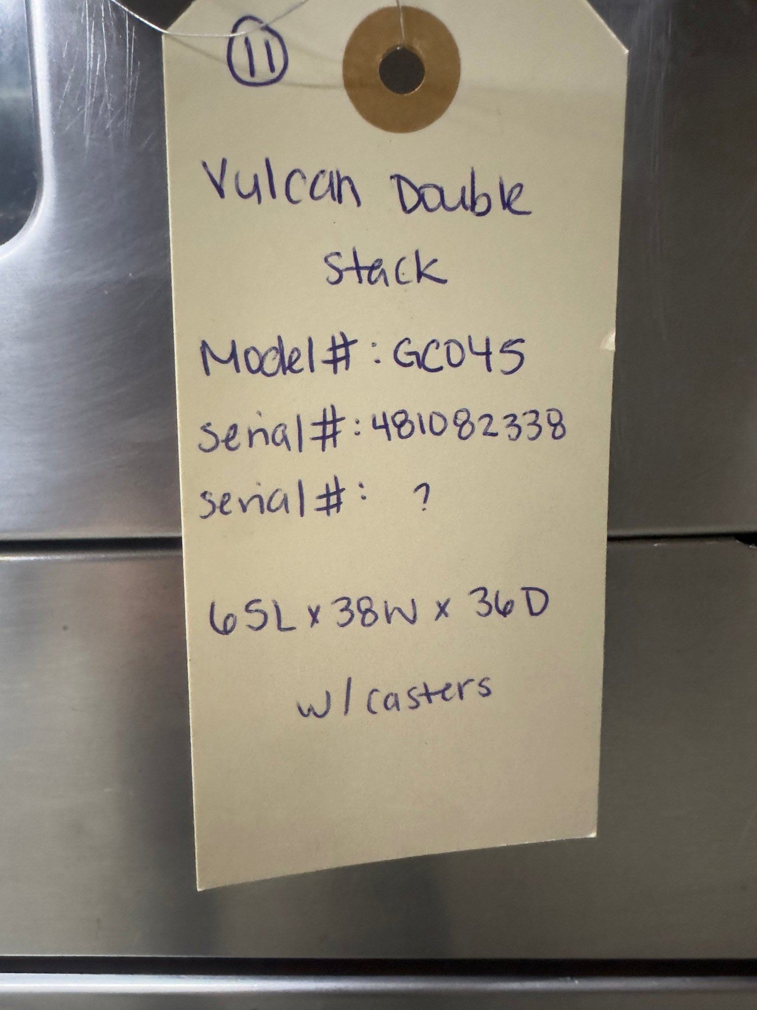 Vulcan GC045 Natural Gas Double Stack Convection Oven - View-through Doors on Casters