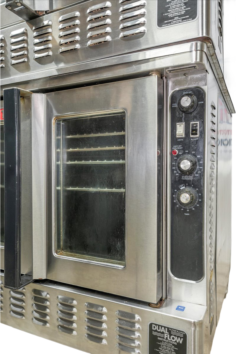 Blodgett DFG-100 Natural Gas Double Stack Convection Oven – Standard Controls, Legs