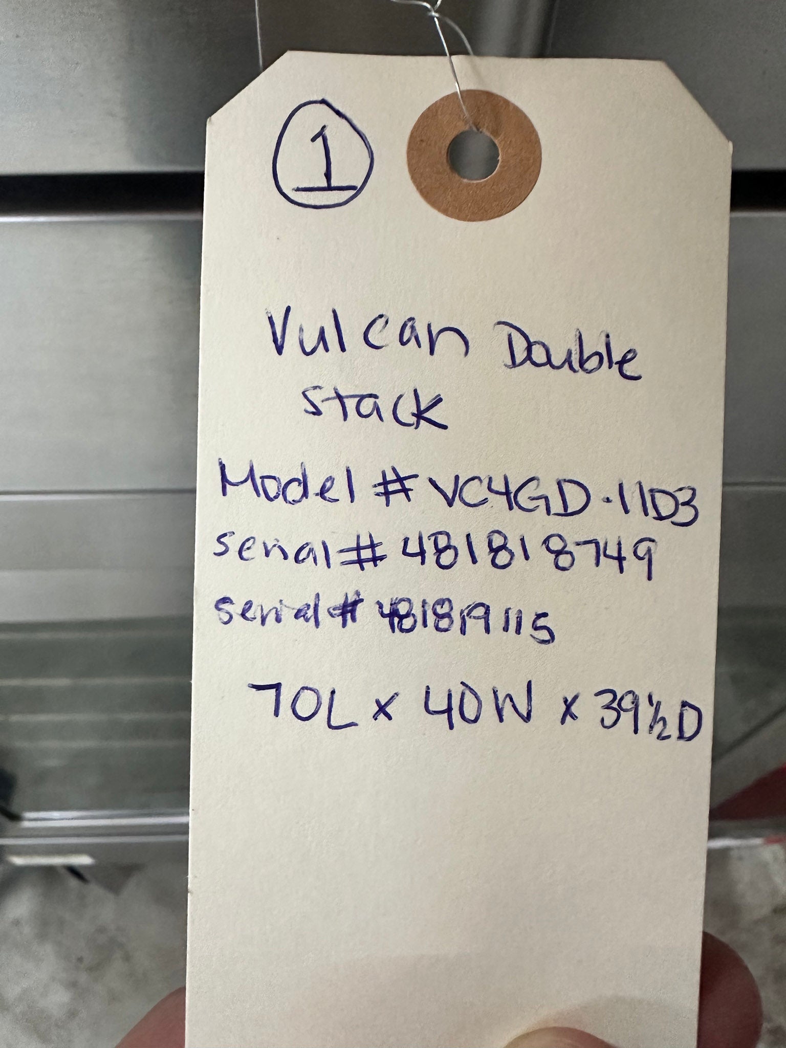 Vulcan VC4GD Natural Gas Double Stack Convection Oven - View-through doors on Casters