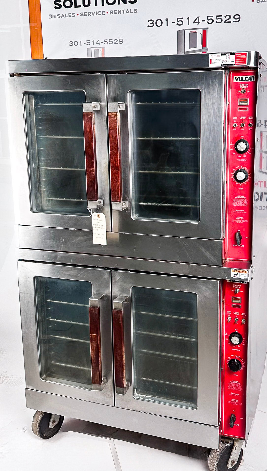 Vulcan GC045 Natural Gas Double Stack Convection Oven - View-through Doors on Casters