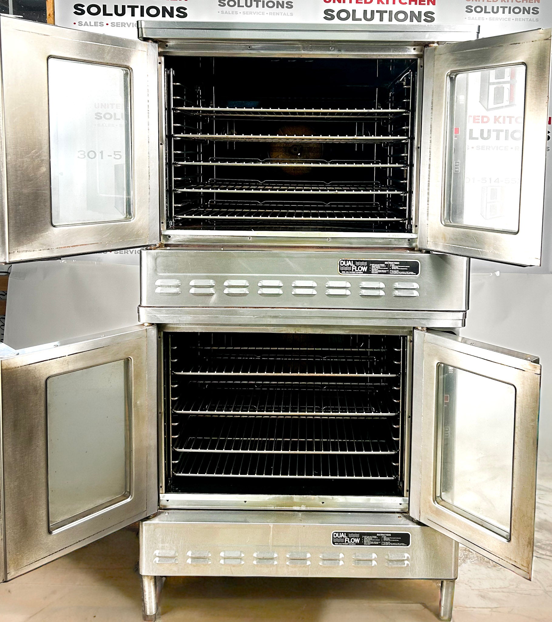 Blodgett DFG-100 Natural Gas Double Stack  Convection Oven – Digital Controls, View-Through Doors, Legs
