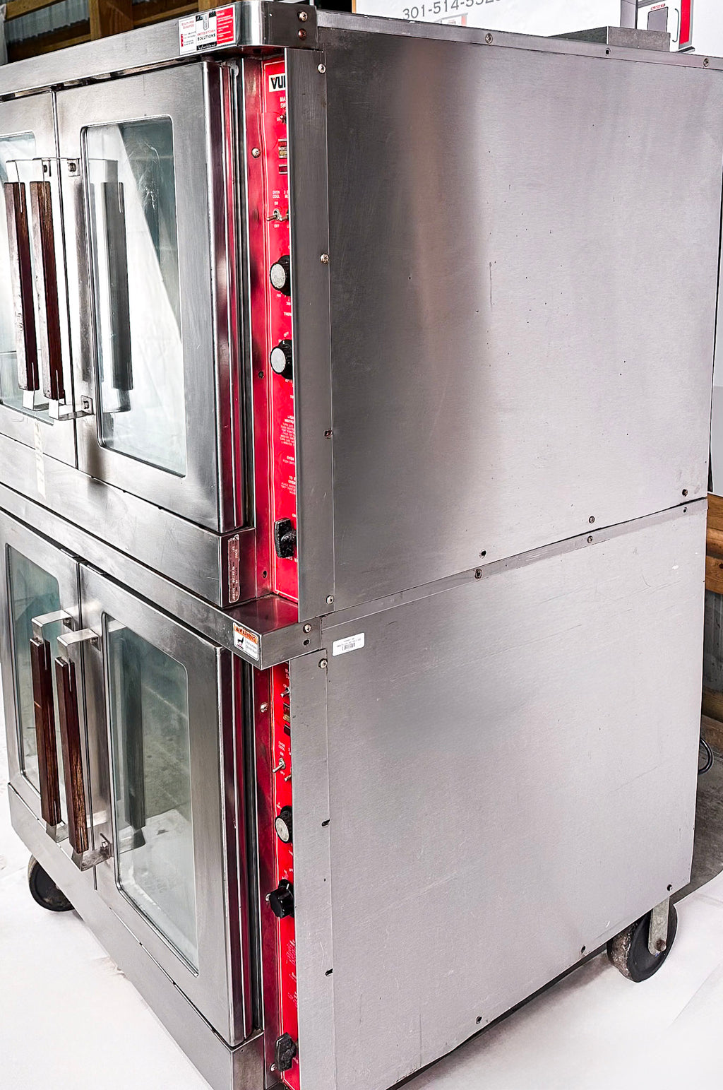 Vulcan GC045 Natural Gas Double Stack Convection Oven - View-through Doors on Casters