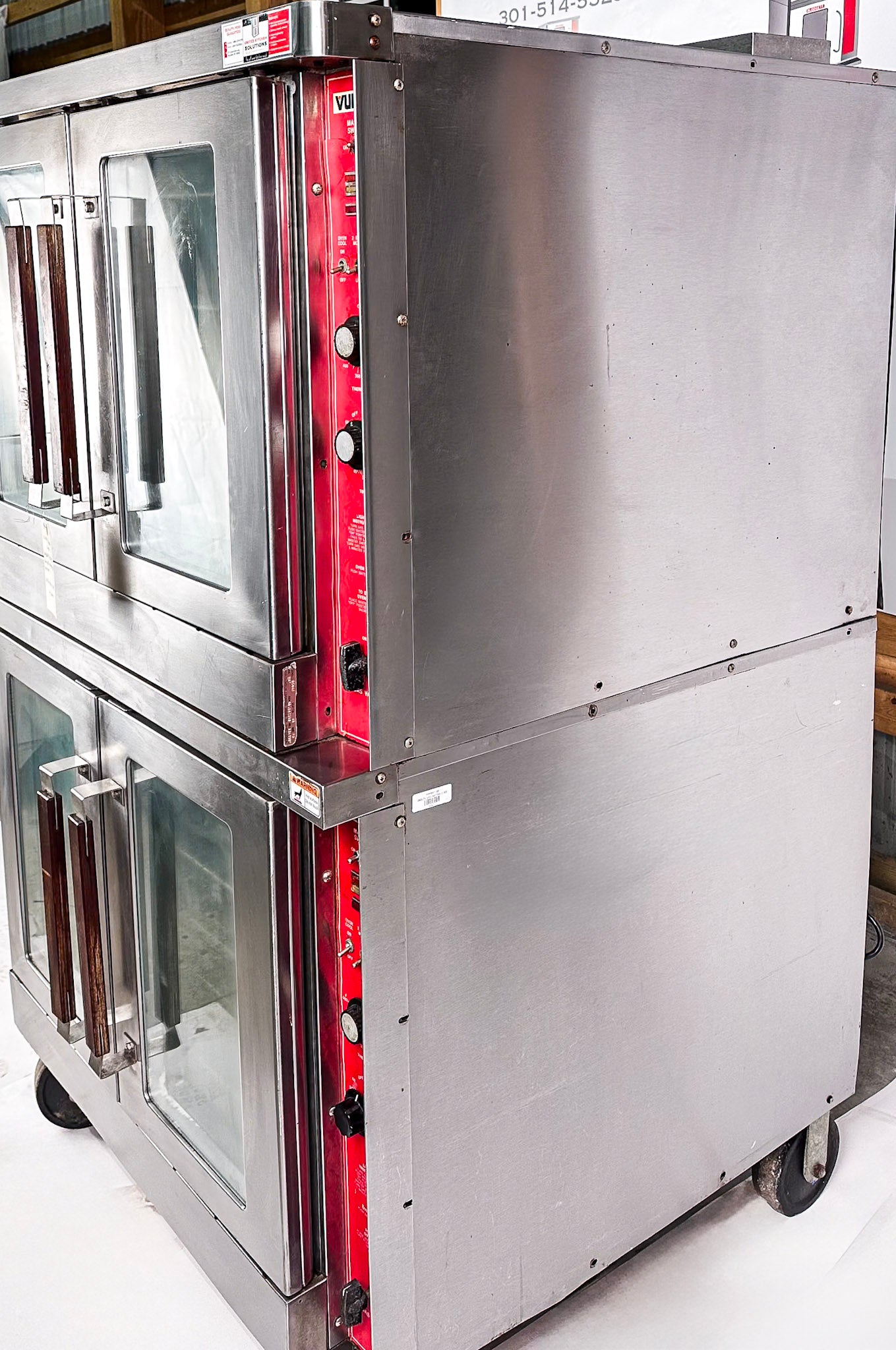 Vulcan GC045 Natural Gas Double Stack Convection Oven - View-through Doors on Casters