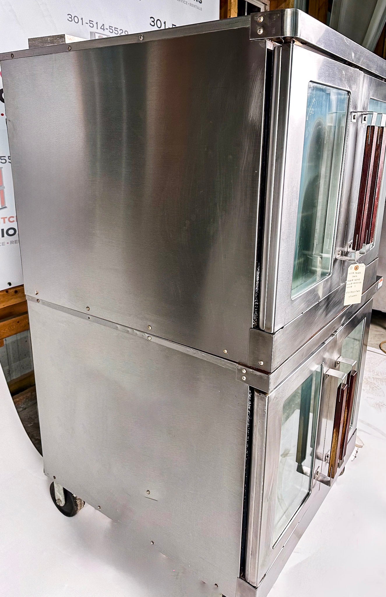 Vulcan GC045 Natural Gas Double Stack Convection Oven - View-through Doors on Casters