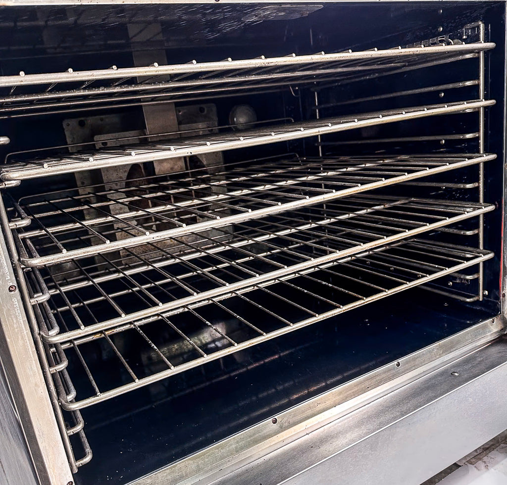 Vulcan VC4GD Natural Gas Double Stack Convection Oven - View-through doors on Casters