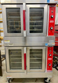Vulcan VC6GD Natural Gas Double Stack Bakery Depth Convection Oven - View-through doors on Casters