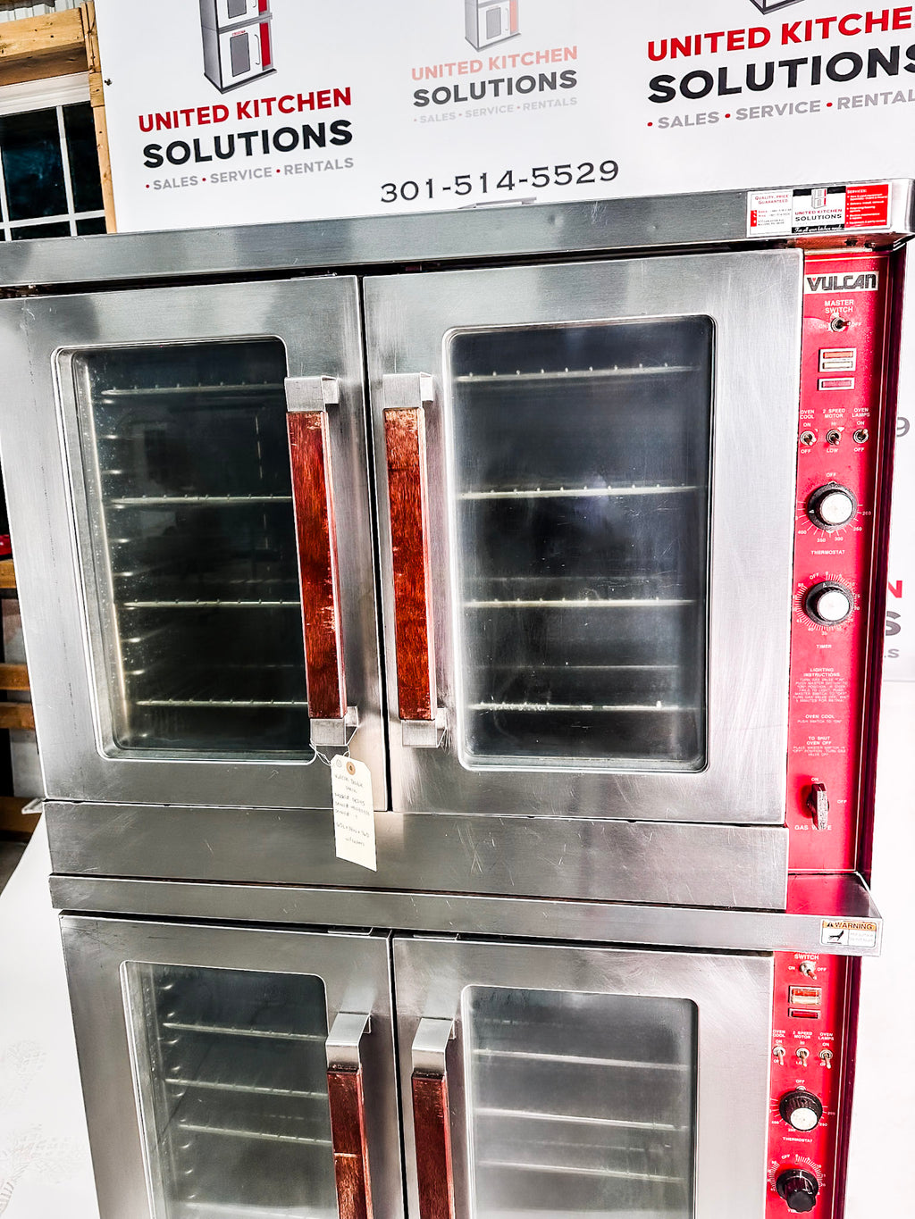 Vulcan GC045 Natural Gas Double Stack Convection Oven - View-through Doors on Casters