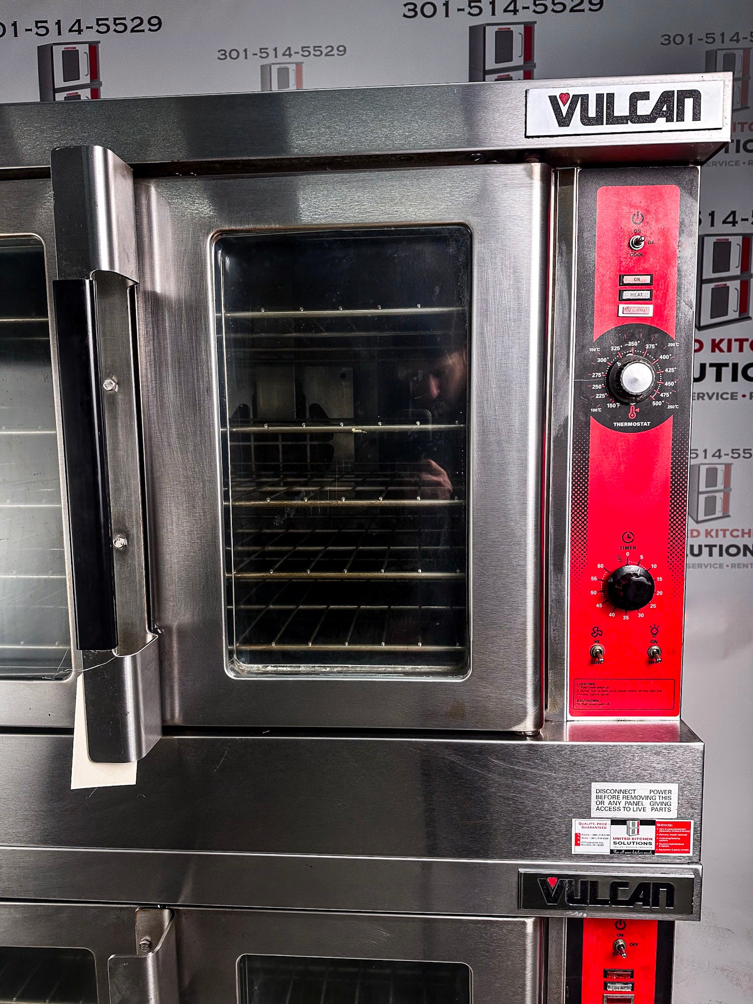 Vulcan VC4GD Natural Gas Double Stack Convection Oven - View-through doors on Casters
