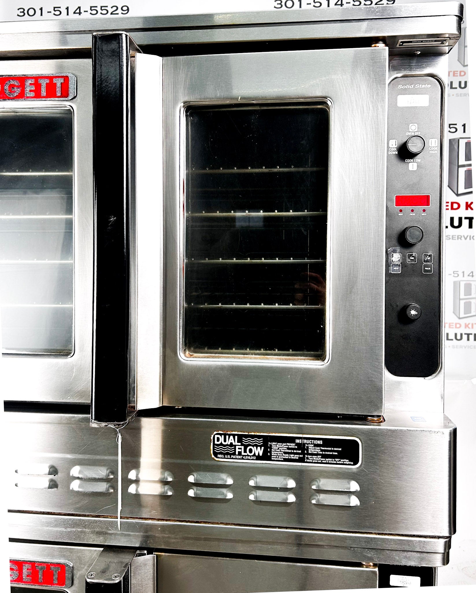 Blodgett DFG-100 Natural Gas Double Stack  Convection Oven – Digital Controls, View-Through Doors, Legs