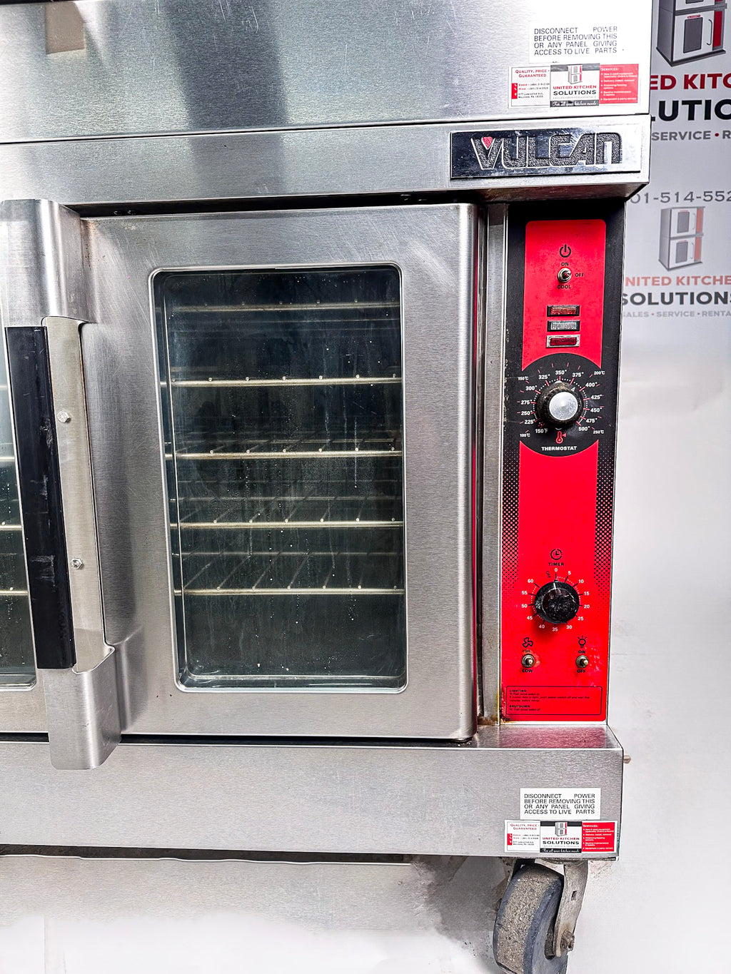 Vulcan VC4GD Natural Gas Double Stack Convection Oven - View-through doors on Casters