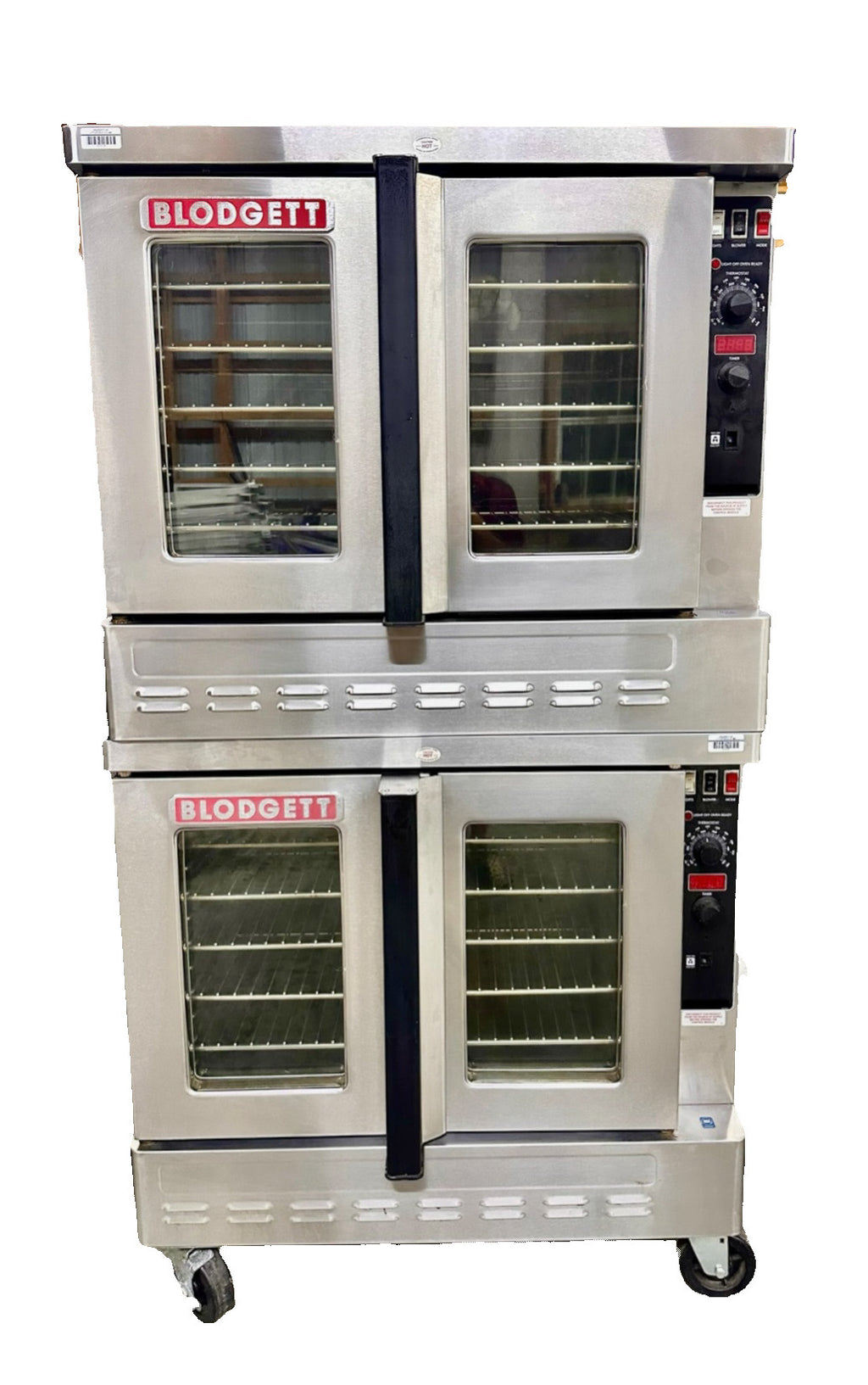Blodgett DFG-100 Natural Gas Double Stack Convection Oven – Digital Controls, View-Through Doors, Casters