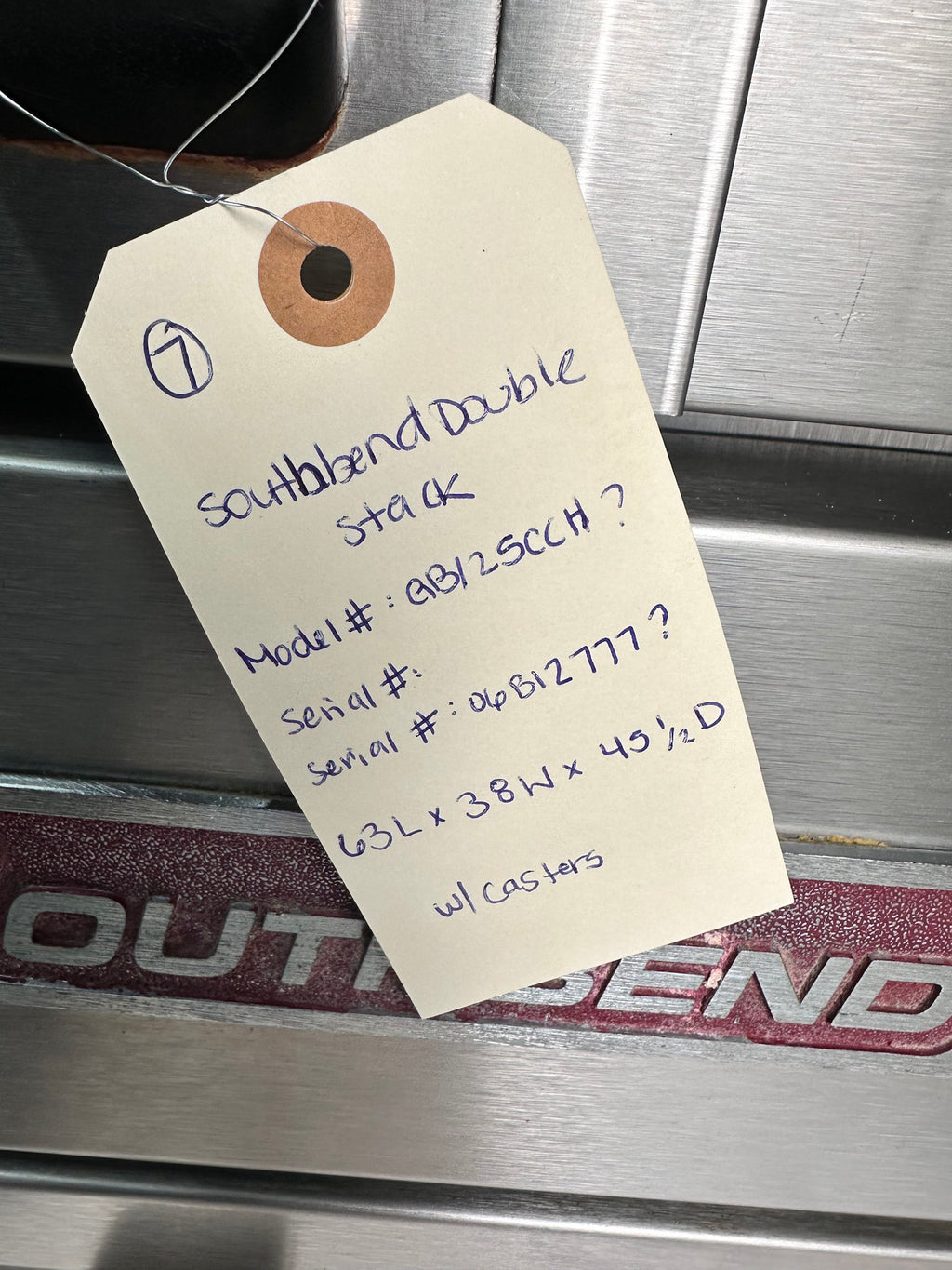 Southbend Marathoner Gold Convection oven Natural Gas propane electric double single stack serial number 06B12model number GB 25CCH77