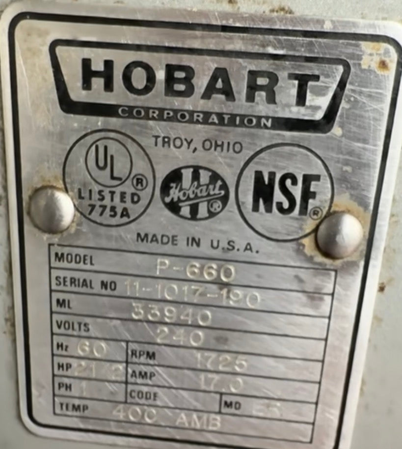 Classic Hobart P660 60 Quart Commercial Dough Mixer