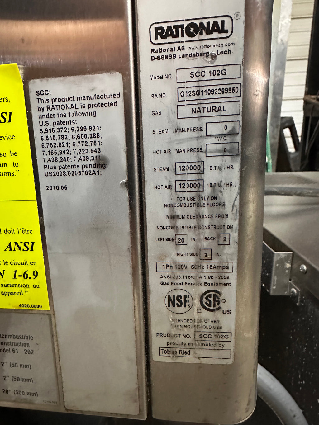 Rational SCC 102G Natural Gas Combi Oven – 10 Pan SelfCookingCenter Commercial Combination Oven