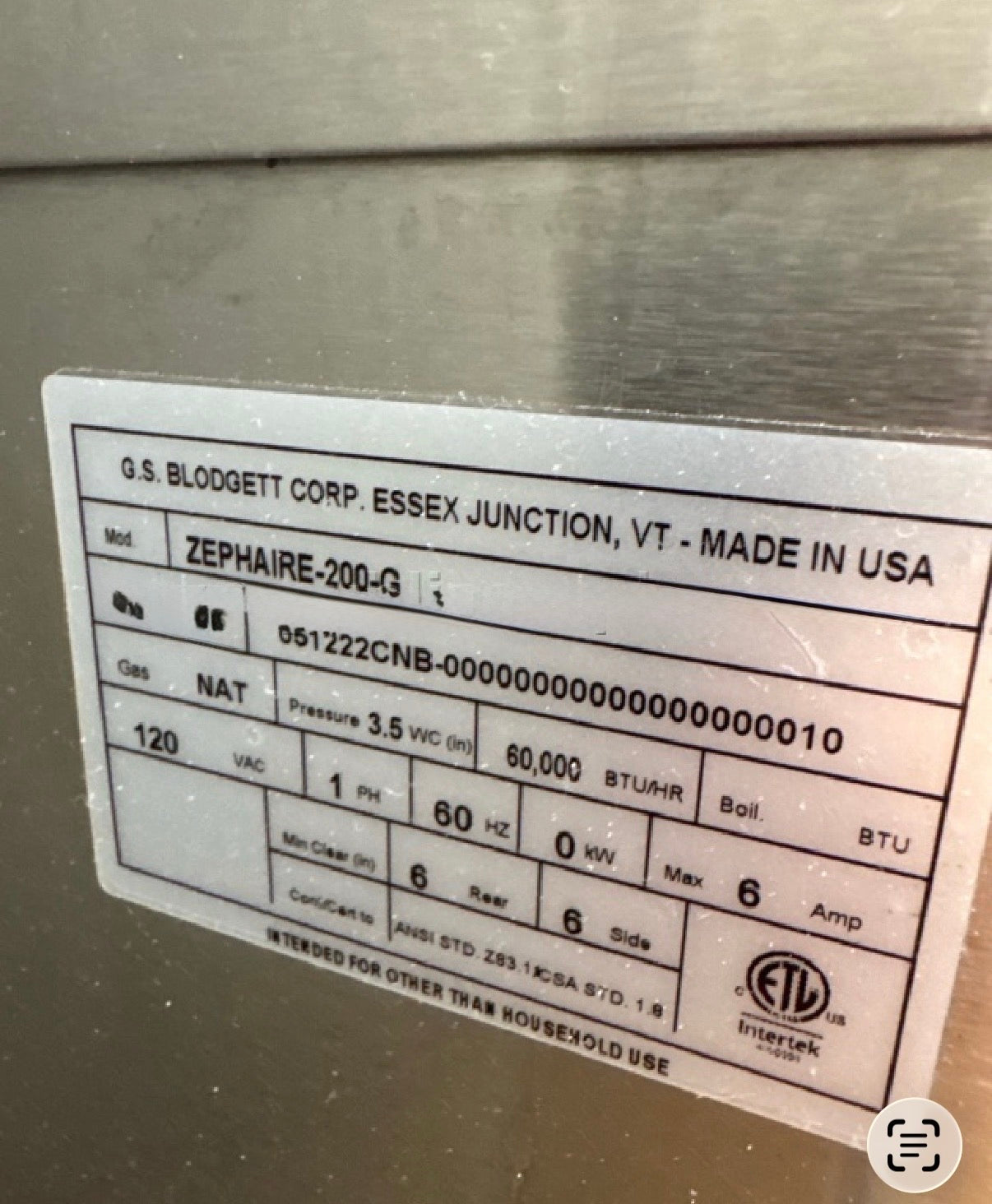 2022 Blodgett Zephaire-200-G Bakery Depth Natural Gas Double Stack Convection Oven – Solid State Controls View-Through Doors