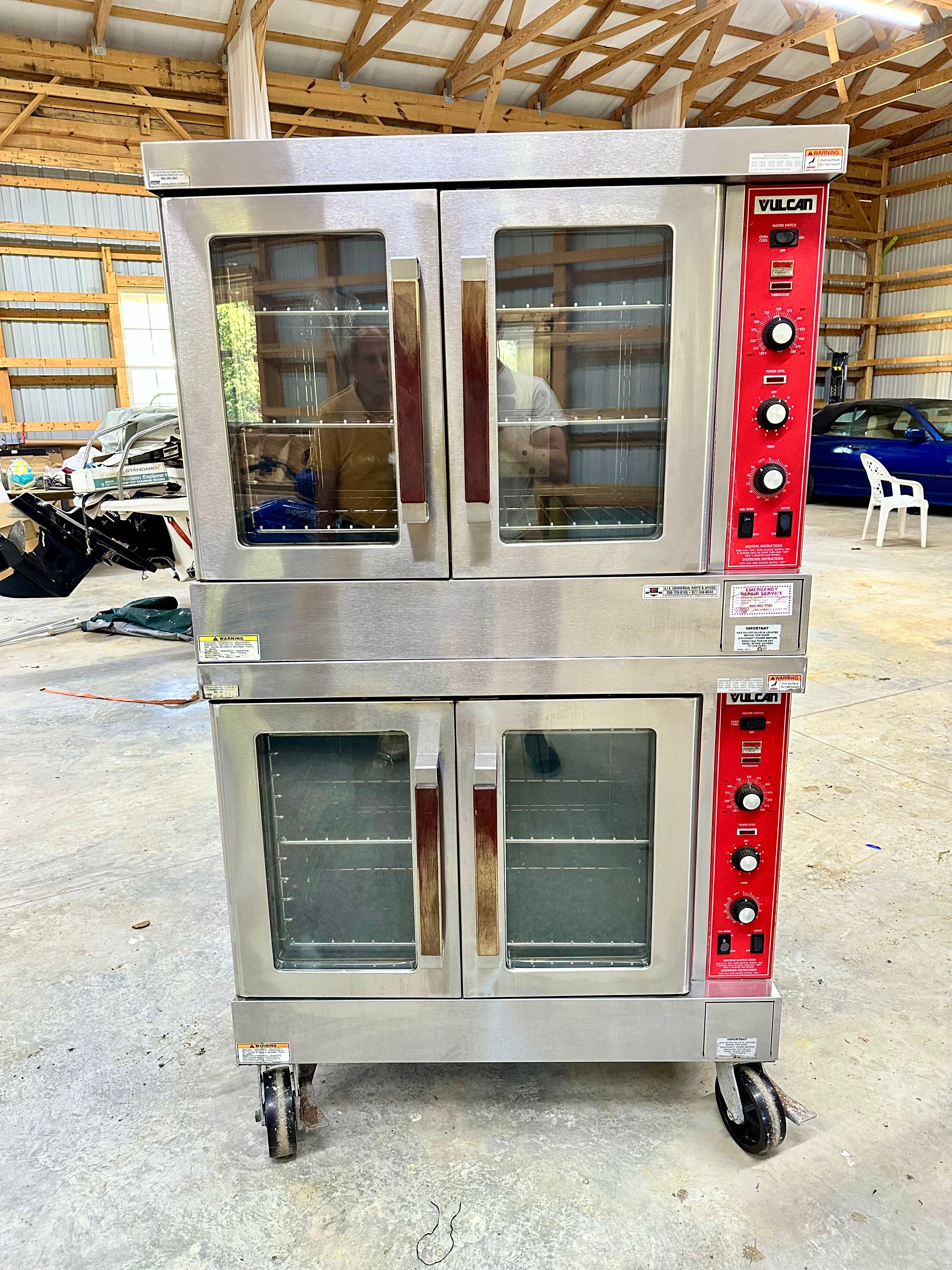 Vulcan SG4 Liquid Propane Double Stack Convection Oven - View-through Doors on Casters