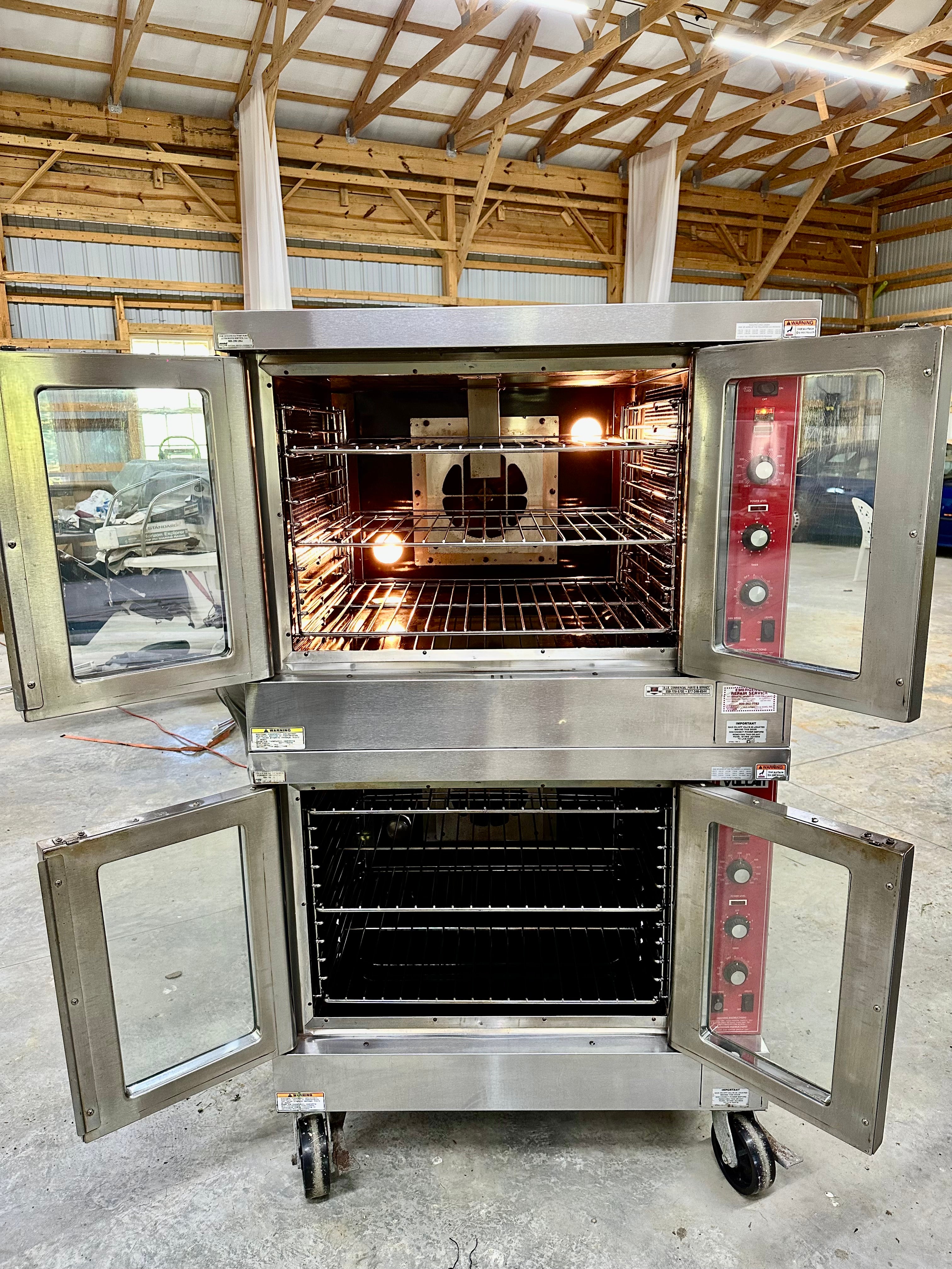 Vulcan SG4 Liquid Propane Double Stack Convection Oven - View-through Doors on Casters