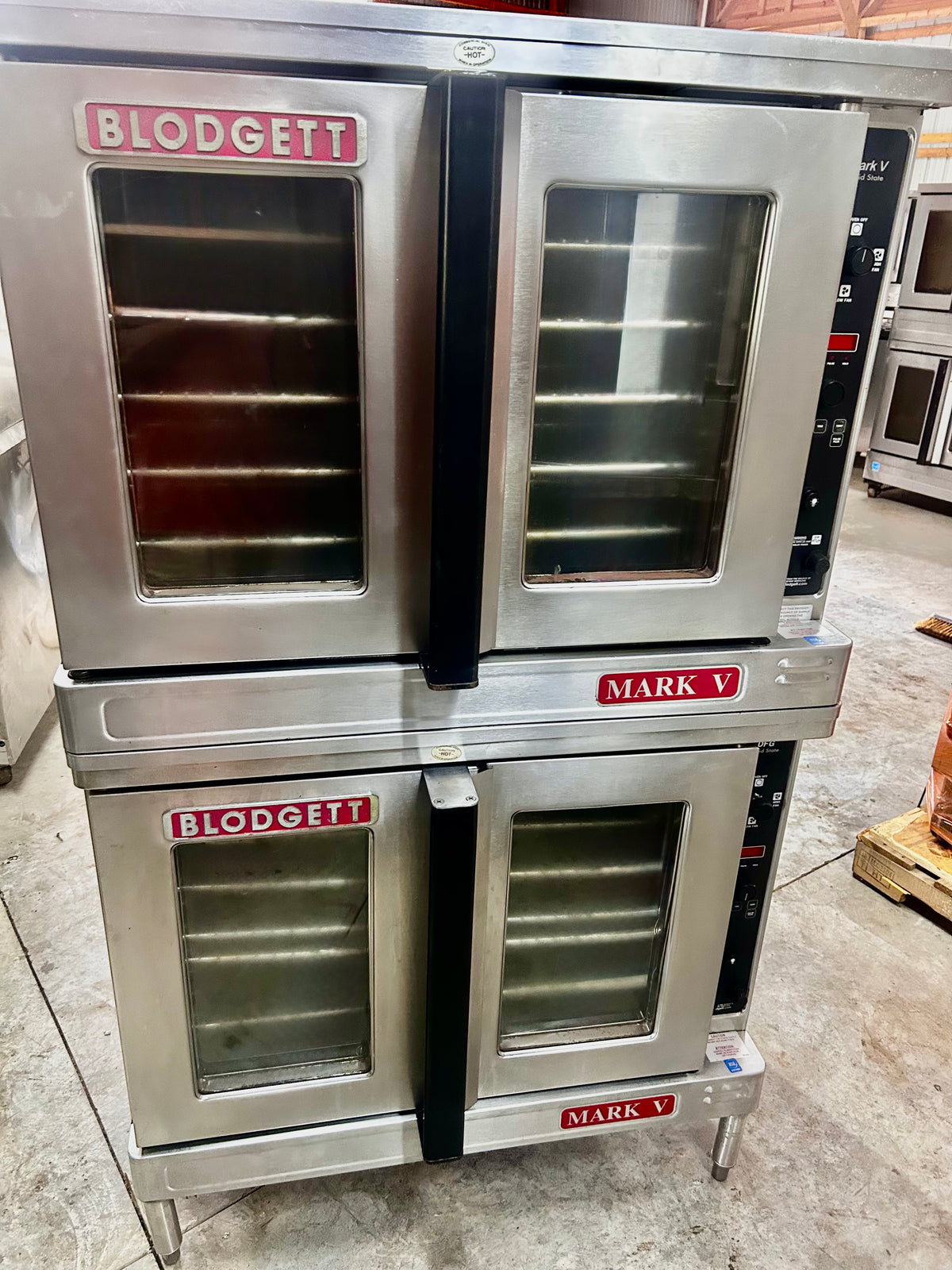 Blodgett Mark V Solid State Electric Double Stack Convection Oven View-Through Doors, Casters