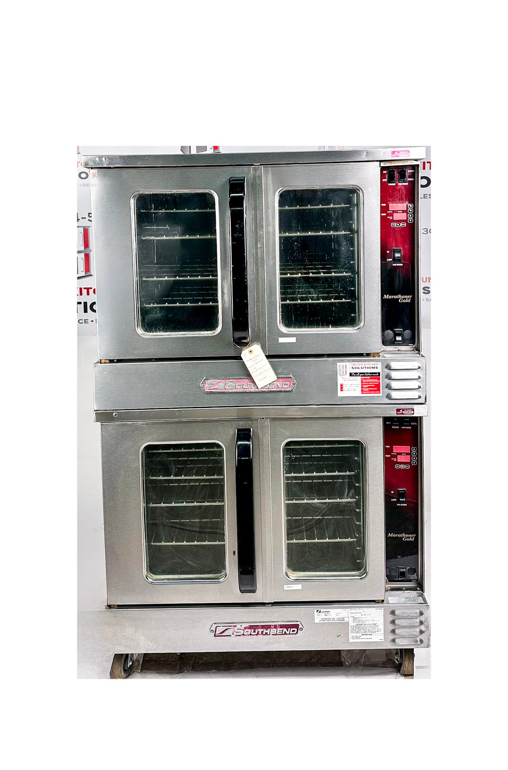 Southbend Marathoner Gold Natural Gas Double Stack Convection Oven - View-through doors on Casters