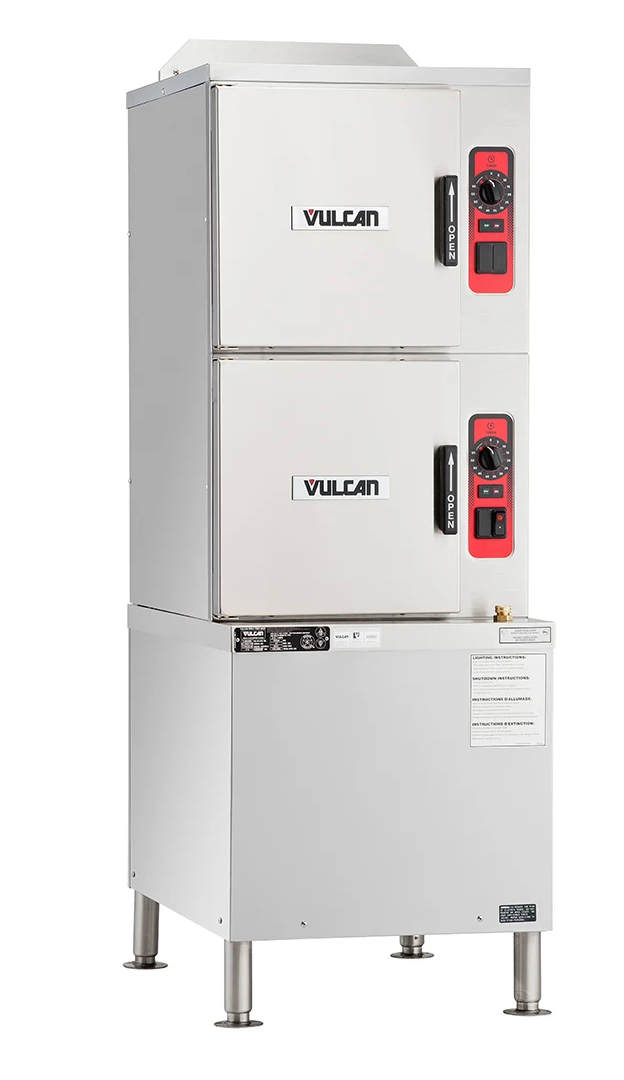 Vulcan VSX Boiler Base Series Commercial Stainless Steel Natural Gas Powered Single Double Stack Compartment Steamer