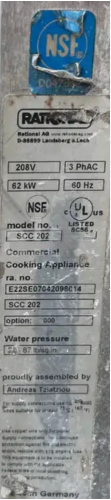 Rational iCombi Pro 20 Pan Full-Size Electric Combi Oven - 208V 3 Phase WARRANTY